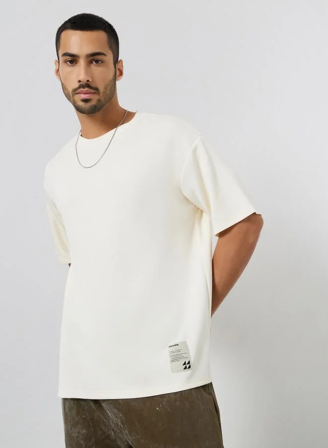 Styli Men Oversized Soft Heavy Jersey T-Shirt with Badge